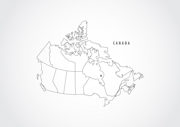 Canada map outline on white background.