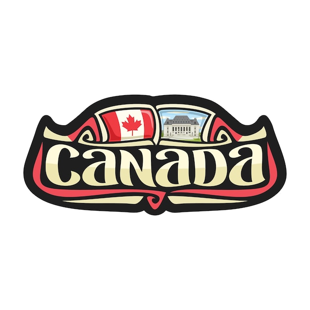 Canada Sticker Flag Logo Badge Travel Souvenir Illustration