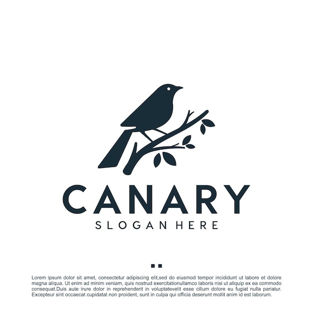 Canary bird , logo design template