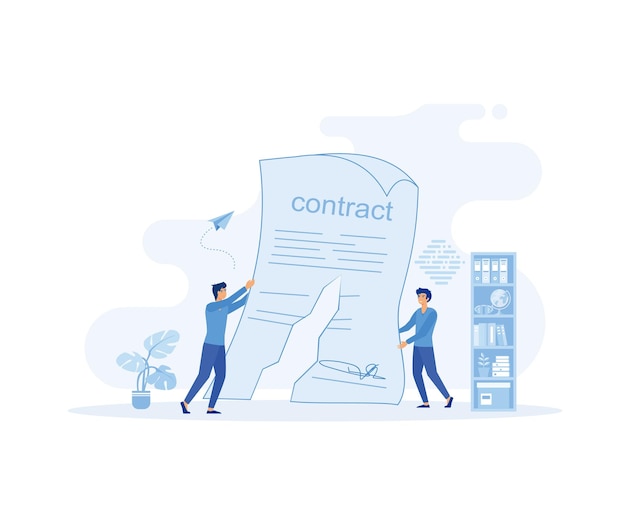 Vector cancellation of a contract concept of termination of an agreement two men on suit tearing contract