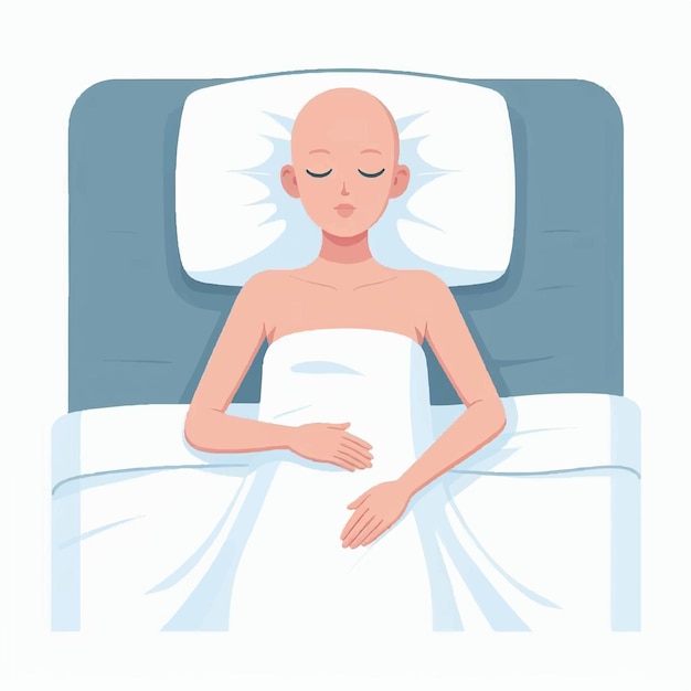 Vector cancer bald person vector