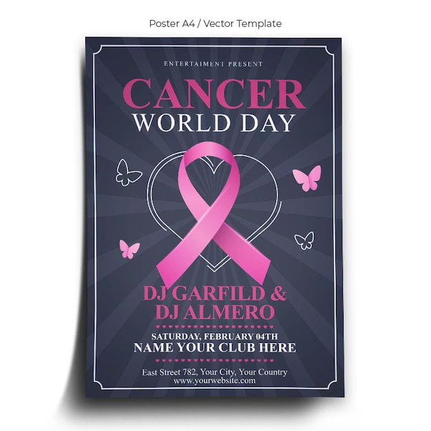 Vector cancer day in usa poster template