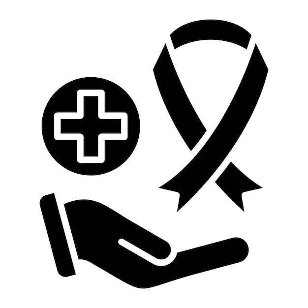 Cancer Diagnosis Glyph Solid Black Illustration