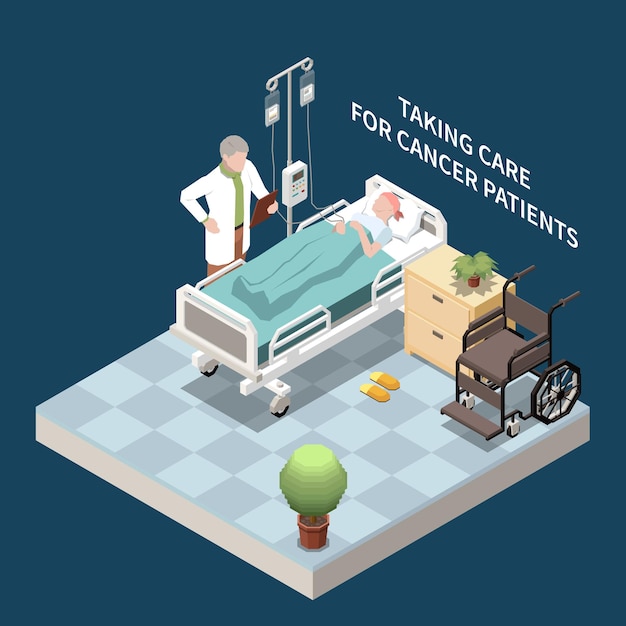 Cancer Patient Isometric Illustration