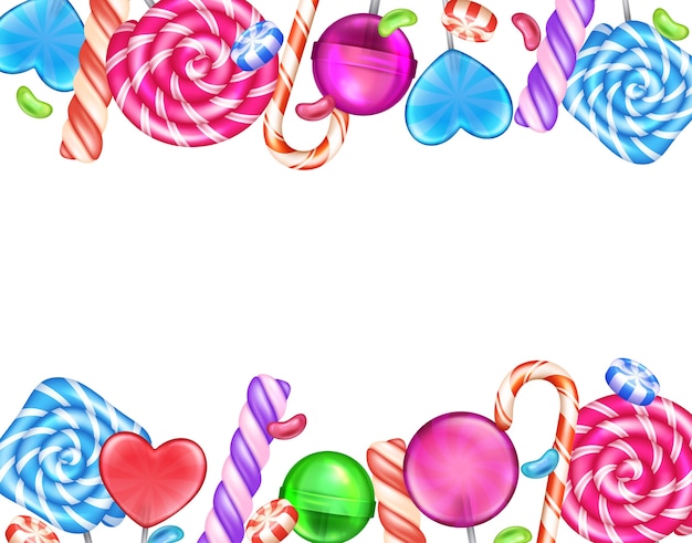 Candies background in realistic design