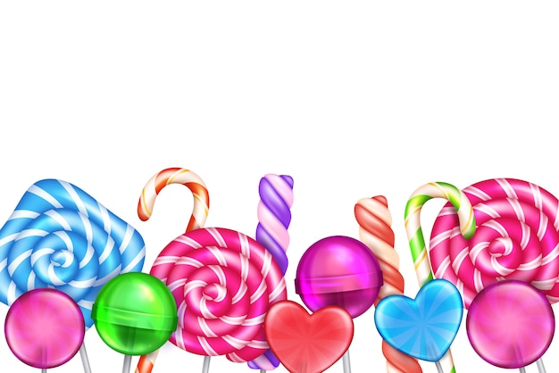 Candies background in realistic design