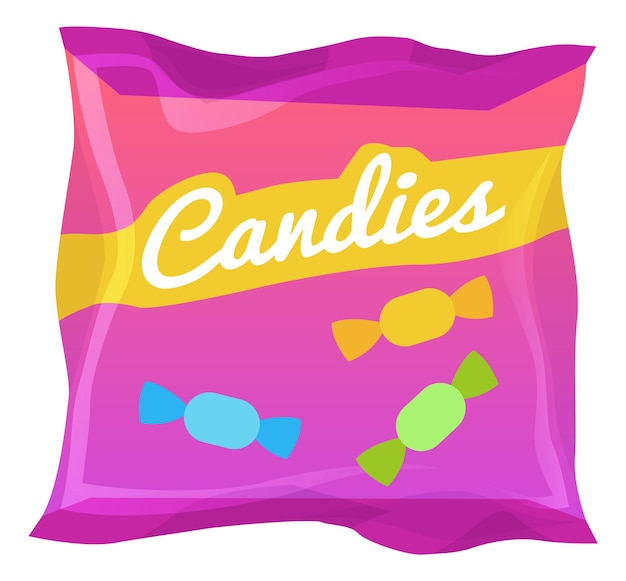 Candies bag Colorful sweet food flat icon