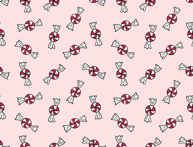 Candies vector seamless pattern. Sweet background. Yummy