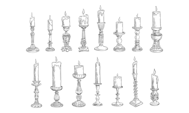 candle handdrawn collection