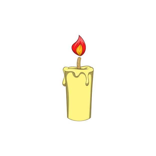 Candle icon in cartoon style isolated on white background Light symbol