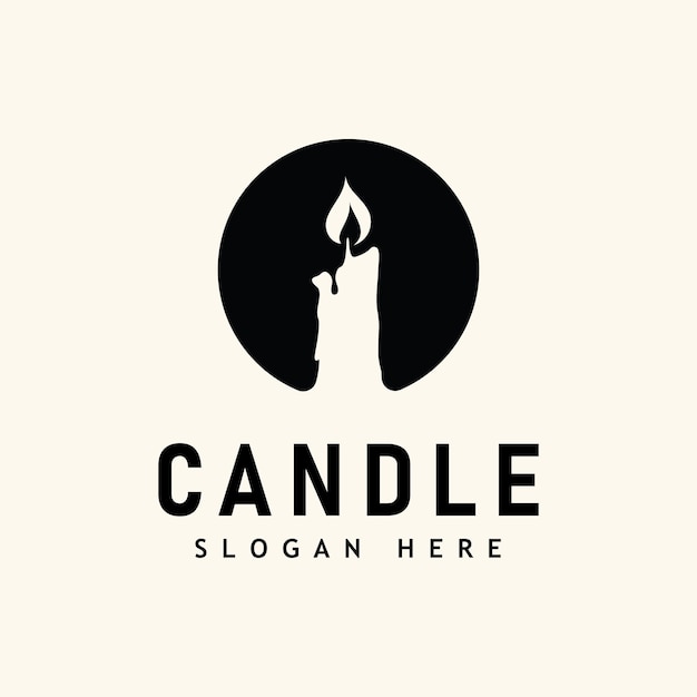 Candle Light Flame Logo Design Illustration