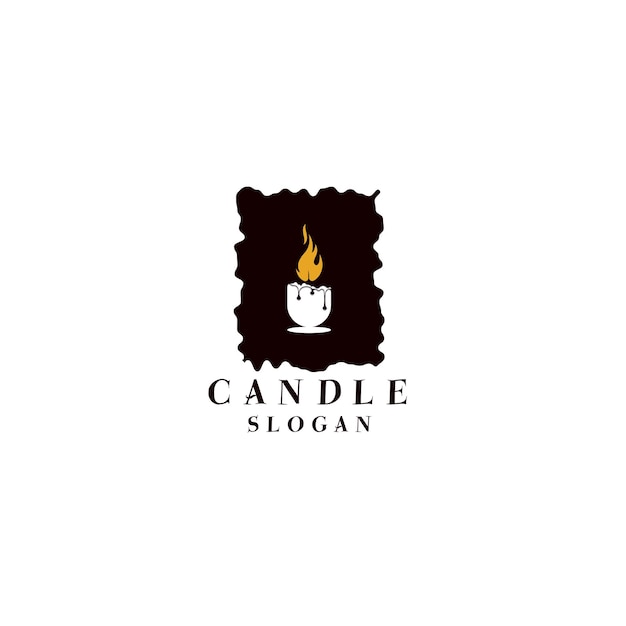 Candle logo icon design template luxury premium vector