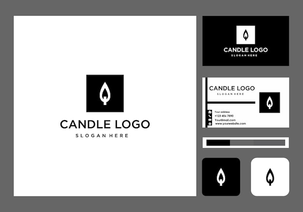 Candle logo simple minimalist and business card icon