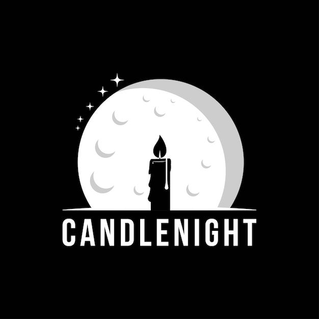 Candle night logo design template.