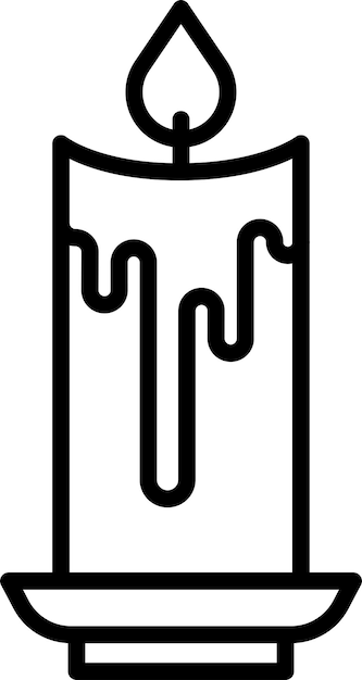 Vector candle outline vector illustration icon