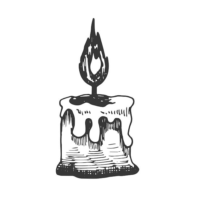 Candle sketch icon isolated object