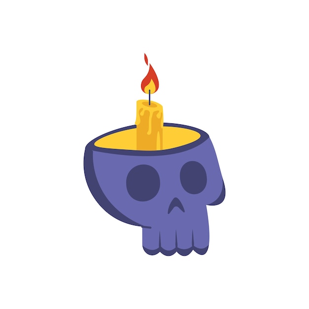 Candle in The Skull Illustration