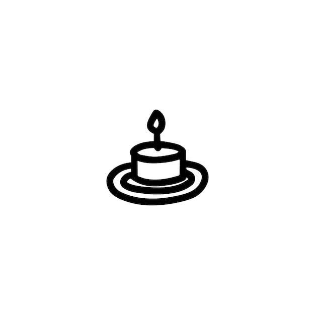 A candle on a white background doodle style