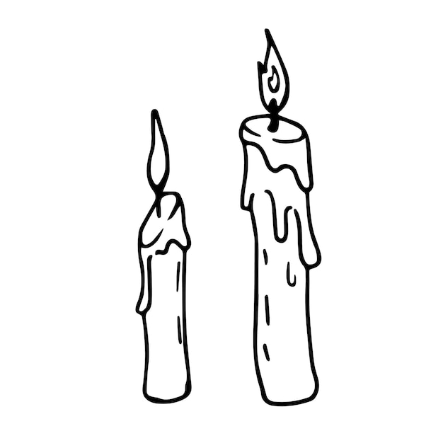 Candles in doodle style