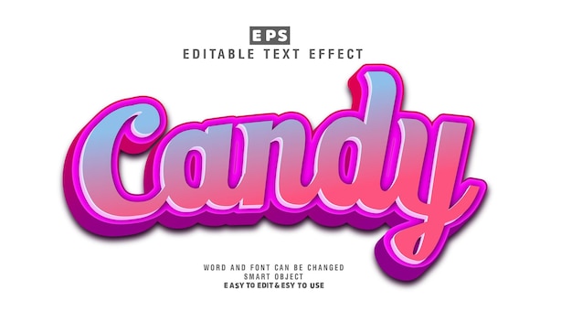 Candy 3d Editable Text Effect Vector With Background