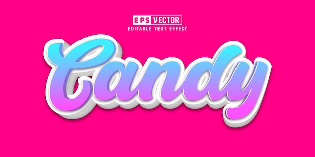 Vector candy 3d editable text effect vector with background