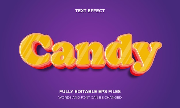 Candy 3D Text Effect Style Vector