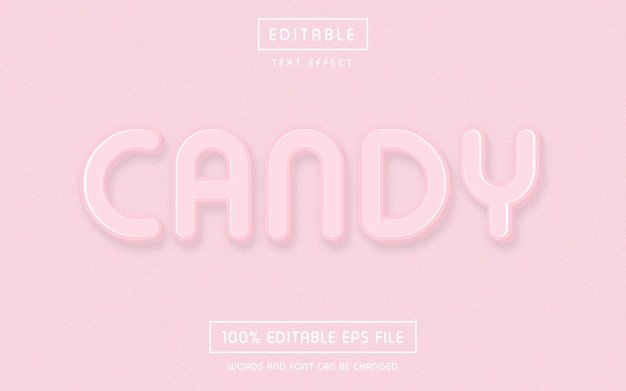 Candy 3d text style effect template design