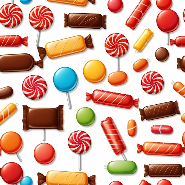 Vector candy bar vector set white background isolated