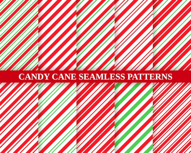 Vector candy cane seamless pattern christmas striped background vector illustration