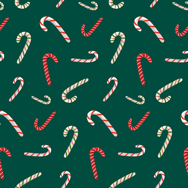 Candy Cane Vector Seamless Pattern