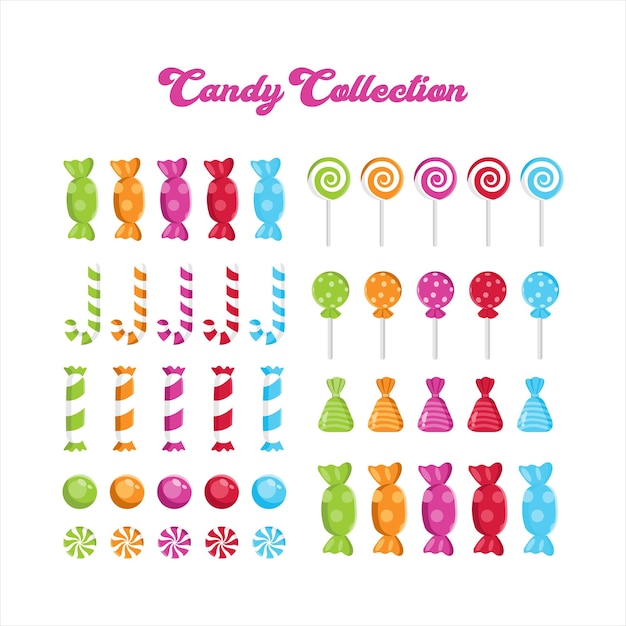 Vector candy design flat vector collection