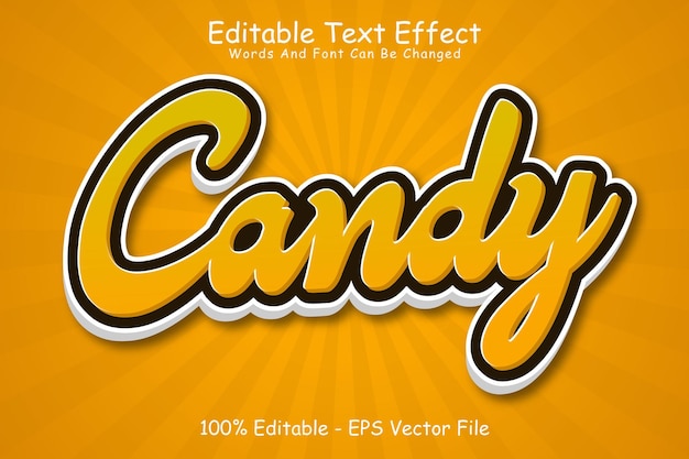 Candy Editable Text Effect 3 Dimension Emboss Modern Style