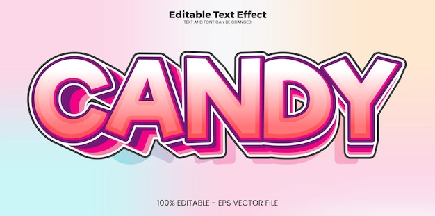 Candy editable text effect in modern trend style