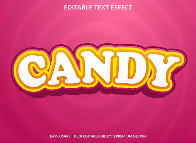 candy editable text effect template use for business logo and brand