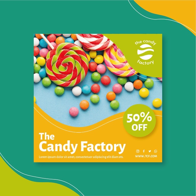 Vector candy flyer template