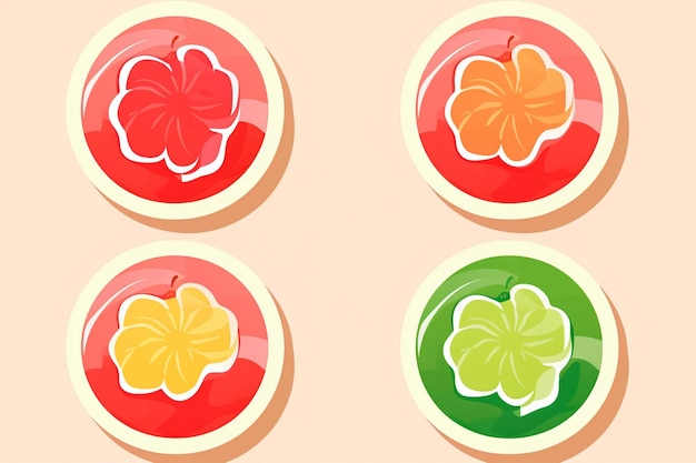 Candy Fruit Stickers Illustration