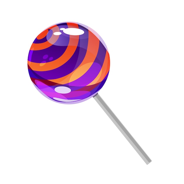 Candy lollipop with orange stripes