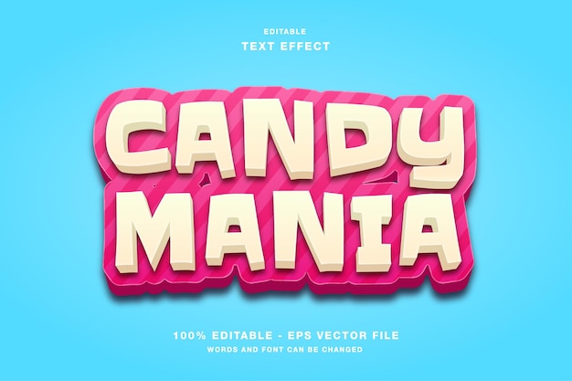 Candy Mania Cartoon Game Editable Text Effect