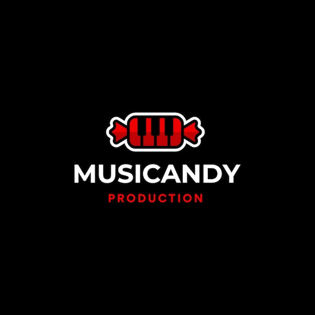 Candy Music Piano Key Logo Design Inspiration