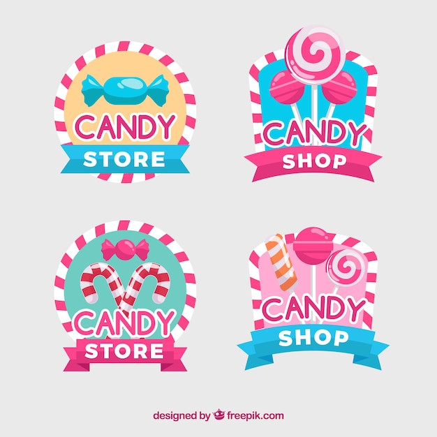 Candy shop logos collection for companies