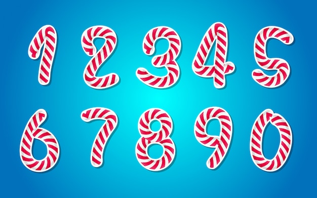 Candy style numbers set