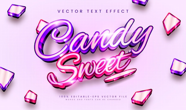 Vector candy sweet editable vector text effect with modern luxury concept