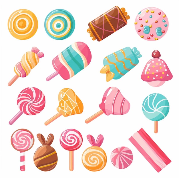 Vector candy sweet vector food design illustration dessert sugar background chocolate cartoon el