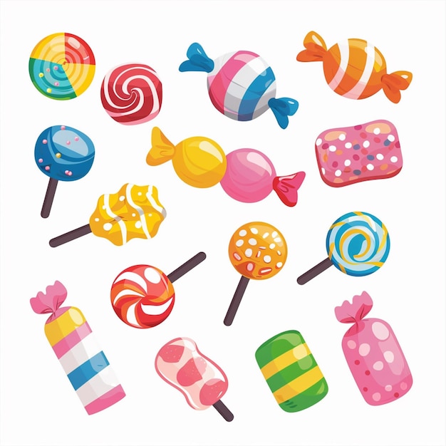 Vector candy sweet vector food design illustration dessert sugar background chocolate cartoon el