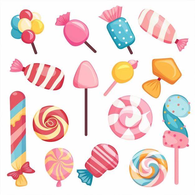 candy sweet vector food design illustration dessert sugar background chocolate cartoon el