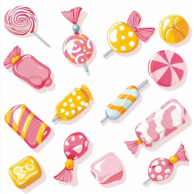 Vector candy sweet vector food design illustration dessert sugar background chocolate cartoon el