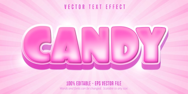 Candy text, cartoon style editable text effect