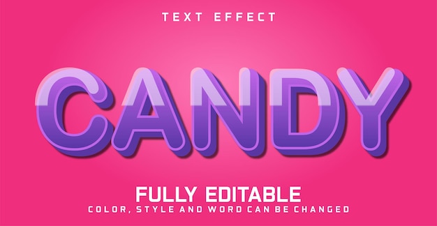 Vector candy text editable style effect text style theme