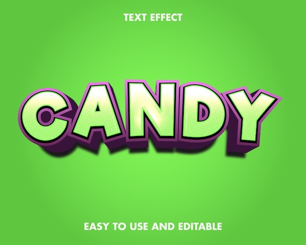 Candy Text Effect. Editable Font Style.