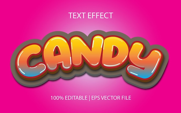 Candy Text Effect, Editable Text Style